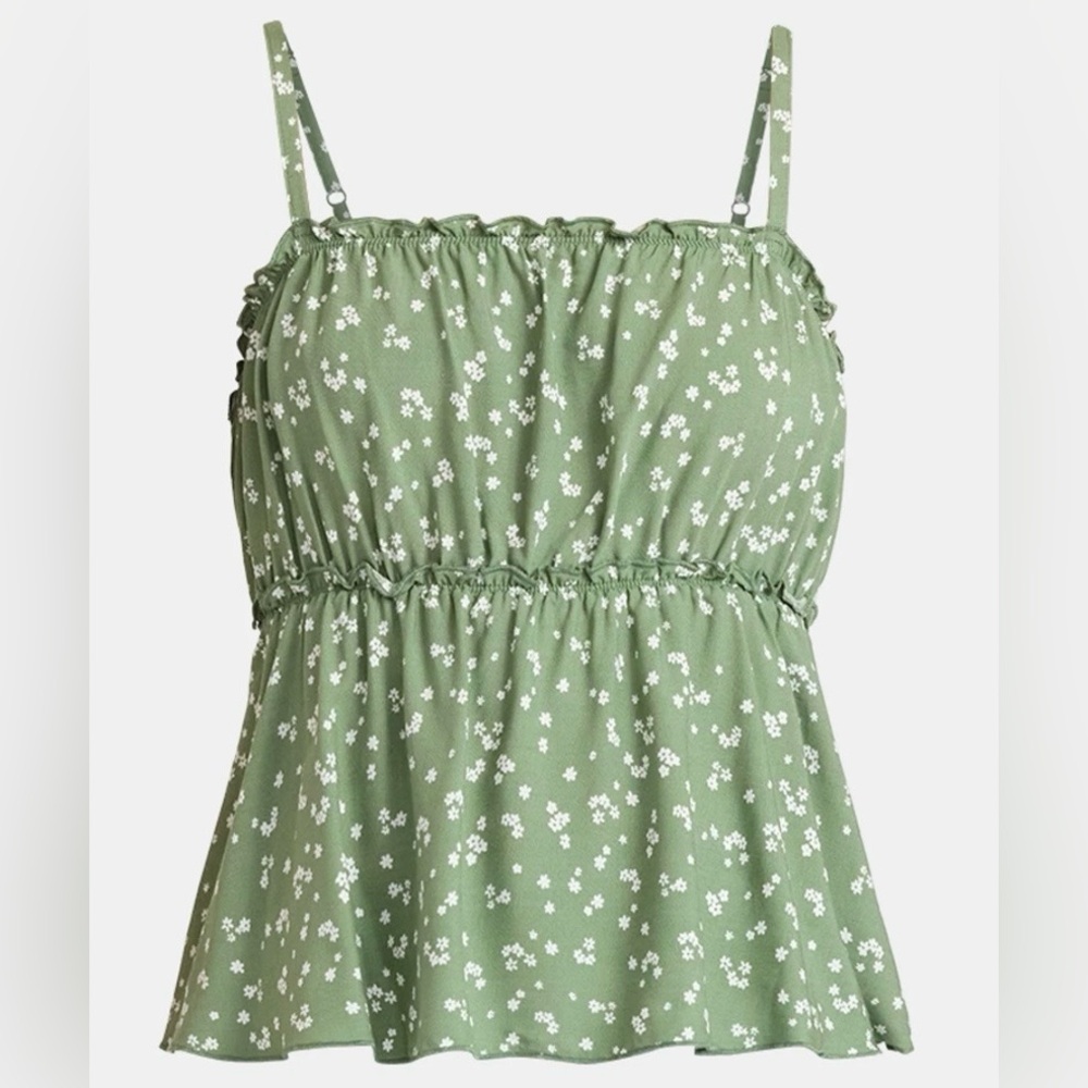 No Boundaries Size Small Green Brown Floral Woven Ruffle Tops Lot of 2 New ^ - Picture 10 of 16